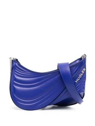 MUGLER Borsa a tracolla Spiral Curve 01 piccola goffrata - Blu