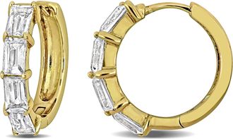 Mimi & Max 2 1/2ct TGW Multi-Gem Hoop Earrings in Yellow Plated Sterling Silver