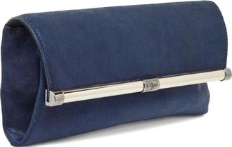 Diane Von F&uuml;rstenberg Su&egrave;de clutch met glitter - Blauw