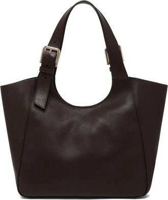 Furla Leren Tote Bag met Gespdetail - Dames - Shoppers - Bruin - ONE Size - Leer - Tassen