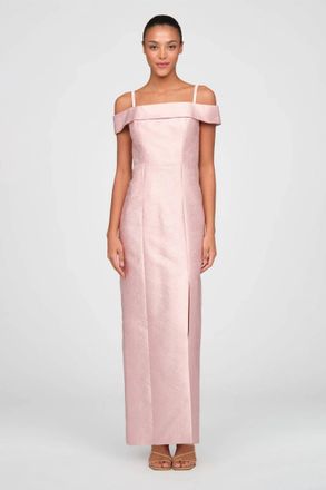Kay Unger Edith Column Gown In Ballet Pink