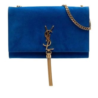 Saint Laurent Pre-owned Kate Schoudertas - Dames - Pre-owned - Blauw - Maat: ONE Size Leer