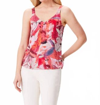 Nic+Zoe Sloane Scribble Bouquet Crepe Cami In Multi