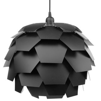 Beliani L&aacute;mpara De Techo Moderna Con Dise&ntilde;o Floral Pantalla Geom&eacute;trica Negra Grande Segre