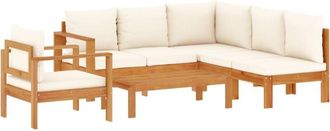 vidaXL 5 Piece Garden Sofa Set with Cushions Solid Wood Acacia vidaXL