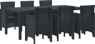 vidaXL Vidaxl - Conjunto De Comedor De Jard&iacute;n 7 Pcs Antracita Ratan Polt