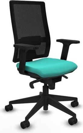 Piqueras y Crespo Piqueras Y Crespo - Horna sincro malla negra similpiel turquesa brazos 2D base piramidal ruedas 65mm nailon