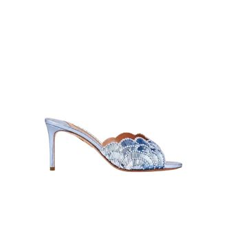 Aquazzura Ce Soir Mule 75 - - Shoes - Donna - Blu - 38 EU