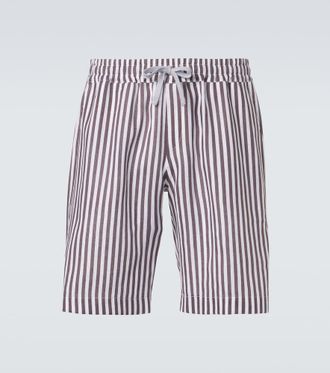 Fedeli Striped linen Bermuda shorts
