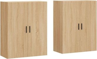 vidaXL Wall Mounted Cabinets 2 pcs Sonoma Oak 69.5x34x90 cm Vidaxl