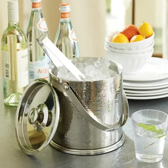 Ballard Designs Avalon Double Walled Ice Bucket with Tongs - Ballard Designs