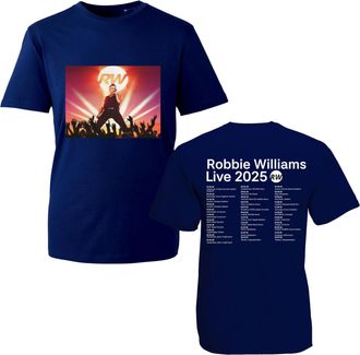 Generic Robbie William Live Concert T-Shirt - Super Star 2025 RW Fans Tee Pop Rock Music Unisex for Adults and Kids (Navy, 2XL Years)