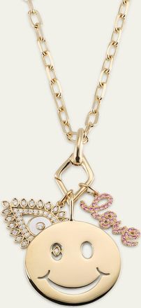Sydney Evan 14K Love, Protection and Happiness Combo Necklace