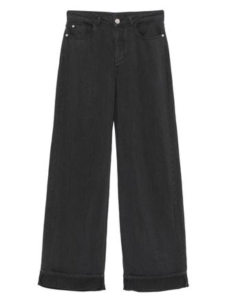 Emporio Armani Linen Blend Wide-Leg Jeans