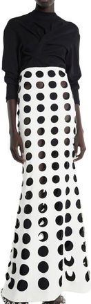 A.W.A.K.E. A.W.A.K.E. Mode White Layered Hole Maxi Skirt Size M