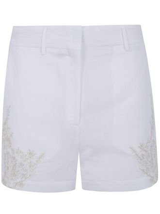 Semicouture Embroidered Linen Pijama Shorts