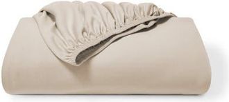 Bare Home Organic Cotton Jersey Fitted Sheet in Sand at Nordstrom, Size Twin X-Long