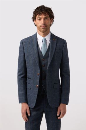 Antique Rogue Mens Single Breasted Long Sleeve Two Button Slim Fit Suit Jacket in Dark Blue - Size 36 (Chest)