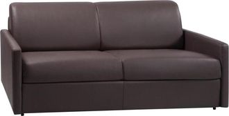 VENTE-UNIQUE.COM Sofá cama piel sintética 4 plazas marrón 190x223cm