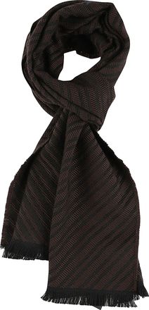Emporio Armani Herringbone Pattern Virgin Wool Scarf