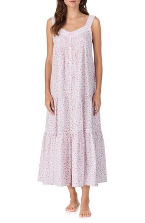 Eileen West Ballet Sleeveless Cotton Nightgown in White Daisy at Nordstrom, Size Xx-Small