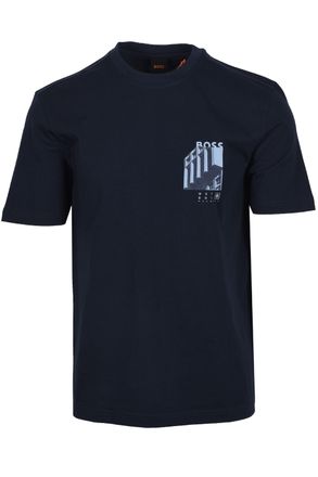 Boss Orange by Hugo Boss Mens TE_BOARD TSHIRT DARK BLUE - Navy Cotton - Size 2XL