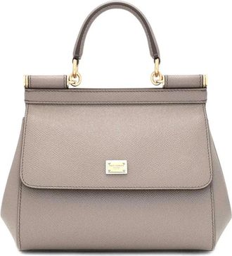 Dolce & Gabbana Medium Sicily handtas - Dames - Handtassen - Grijs - ONE Size - Leer - Tassen
