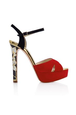 Freya Rose Rose in Bloom Rouge Ankle Strap Pearl Heel Sandal in Red at Nordstrom, Size 36