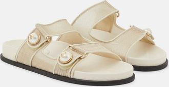 Jimmy Choo London Fayence leather-trimmed sandals