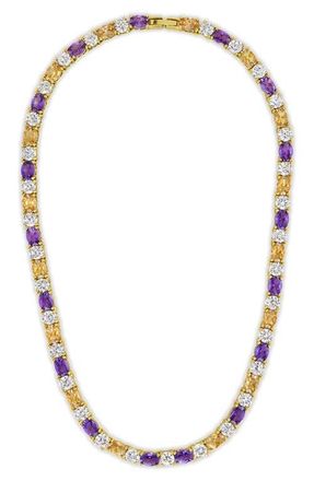 Sterling Forever Ophelia Tennis Necklace in Gold at Nordstrom