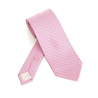 Ferragamo Cravatta in Seta con Micro Fantasia - - Accessories - Uomo - Rosa - ONE SIZE