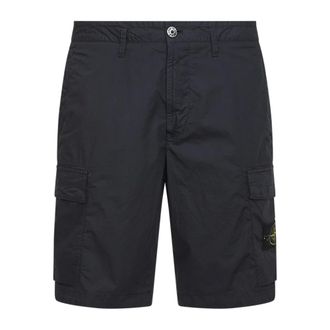 Stone Island Casual Shorts, male, Blue, Size: W34 Compass-badge Shorts