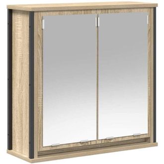 vidaXL Bathroom Wall Cabinet with Mirror Sonoma Oak 60x21x60 cm Vidaxl