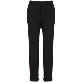 Balmain Crepe Straight-Leg Trousers - female - Balmain - Slim-fit Trousers - Black - XL - Trousers