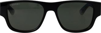 Gucci Rechthoekige Zonnebril - unisex - Zonnebrillen - Zwart - 54 MM - Accessoires