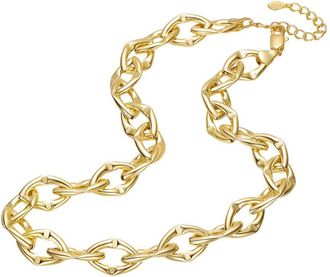 Rachel Glauber 14K Plated Link Chain Necklace