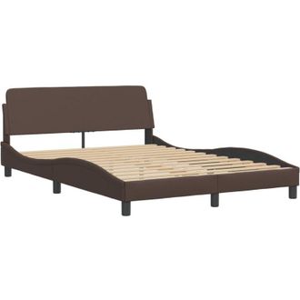 vidaXL Vidaxl - Estructura De Cama Sin Colch&oacute;n Cuero Sint&eacute;tico Marr&oacute;n 140x190cm