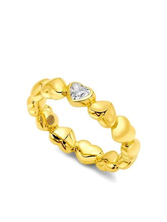 Buddha Mama 22K yellow gold Puffy Heart diamond ring - women - 22kt Yellow Gold/White Diamond - 8