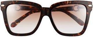 Ferragamo 57mm Square Sunglasses in Dark Tortoise at Nordstrom Rack