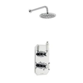 Clifton Chrome Concealed Mixer Shower with Fixed Overhead Drencher in Silver