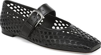 Vince Daniela Perforated Mary Jane Flat in Black at Nordstrom, Size 6.5