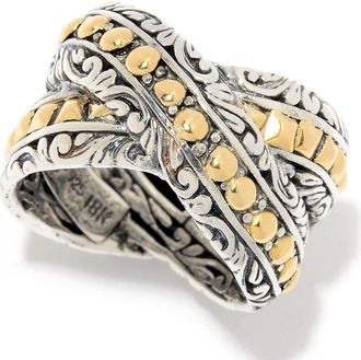 Samuel B. Crisscross Ring in Silver And Gold at Nordstrom Rack, Size 8
