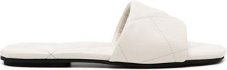 Emporio Armani Eagle-motif quilted sandals - women - Polyester/Polyester/Polyester - 36 - White