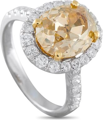 Luxury Bazaar 18K White Gold 4.42ct Diamond Ring MF11-050526
