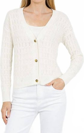 Whisper Scallop Trim Pretty Cardigan In Ivory