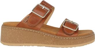 Pikolinos Hoge hak sandaal - bruin - Dames - Sleehakken - Bruin - 36 EU - Leer - Schoenen