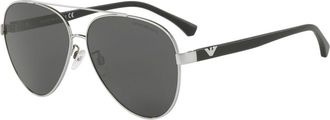 Emporio Armani EA2046D Asian Fit 30156G Mens Sunglasses Silver Size 62