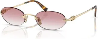 Miu Miu Womens Miu Sunglasses Pink-Gold Metal Eyewear - Pink/gold