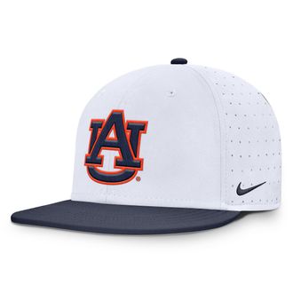 Nike Auburn Dugout True Nike Mens Dri-FIT College Fitted Hat in White | NC14081KAUN-J26