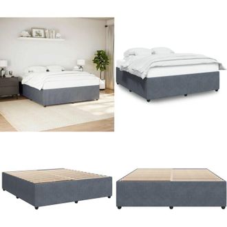 vidaXL Giroletto senza Materasso Grigio Scuro 180x200 cm Velluto - Materasso per letto - Letto con doghe